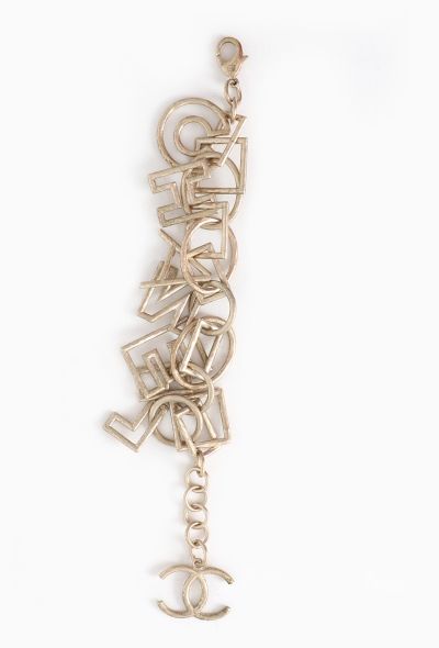 Chanel Hammered Logo Charm Bracelet - 2
