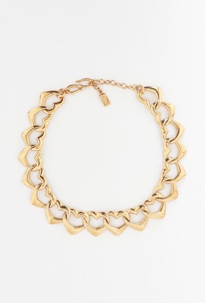 Saint Laurent Early '90s Chainlink Heart Necklace - 1