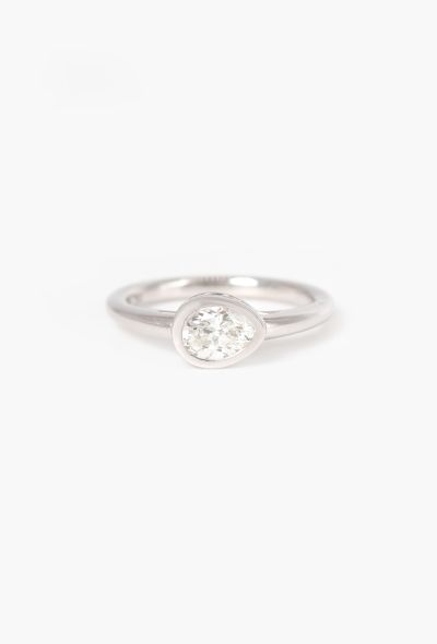 Mellerio 18k White Gold & Diamond Mot D'Amour Ring - 1