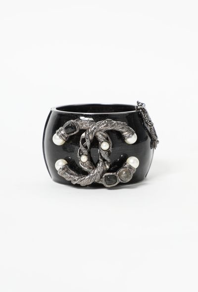 Chanel Iridescent 'CC' Pearl Embellished Cuff - 1