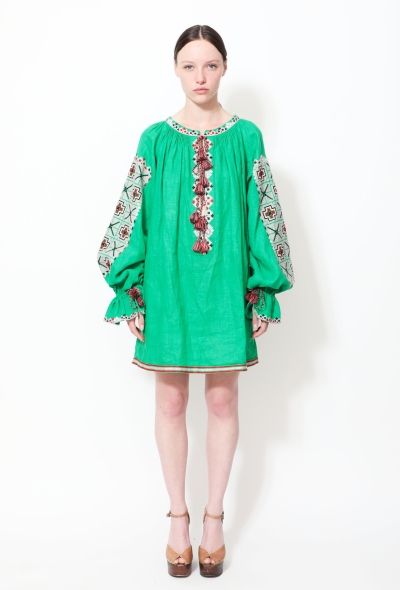 Vita Kin Embroidered Linen Tassel Tunic - 1