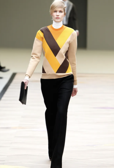 Céline F/W 2011 Wool Leather Trim Trousers - 2