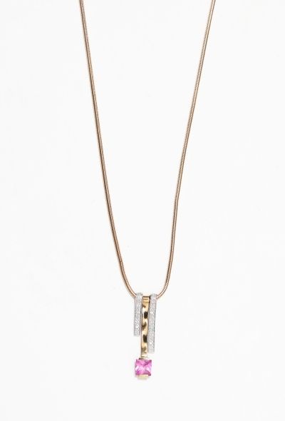 Balenciaga Metallic Strass Necklace & Ring Set - 2