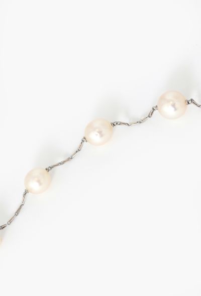 Vintage Fine Jewelry 1930s 18k White Gold & Pearl Necklace - 2