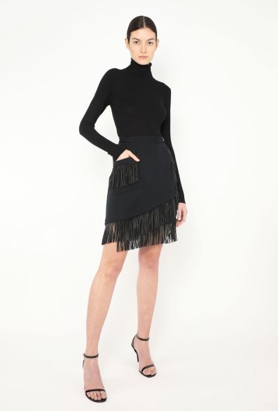 Saint Laurent F/W 1992 Asymmetrical Fringe Skirt - 2