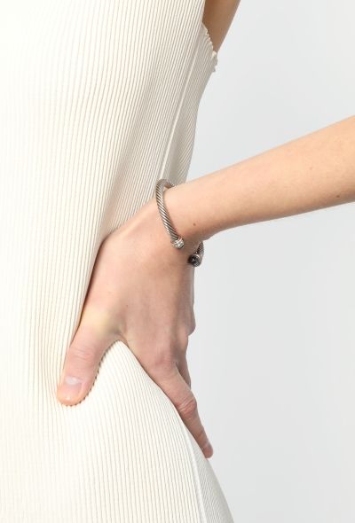 Vintage Fine Jewelry David Yurman Silver, Diamond & Onyx Bangle - 2