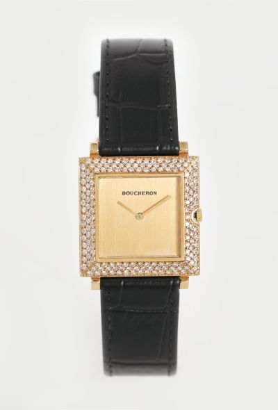Boucheron 18k Yellow Gold & Diamond Carré Watch - 1
