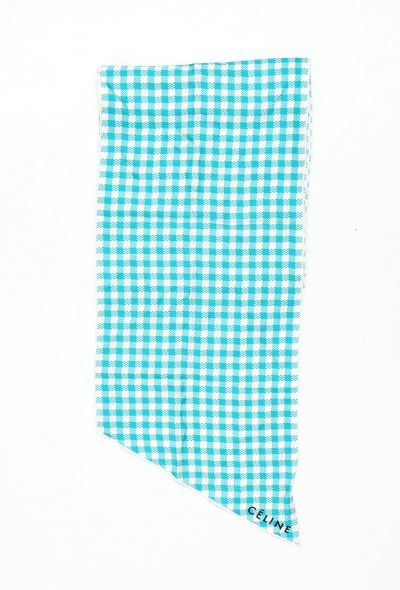 Céline Gingham Silk Scarf - 1