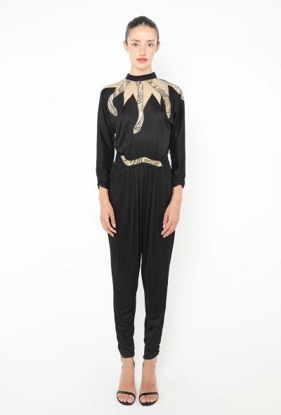 '80s Belted Mesh Snake Jumpsuit - 1