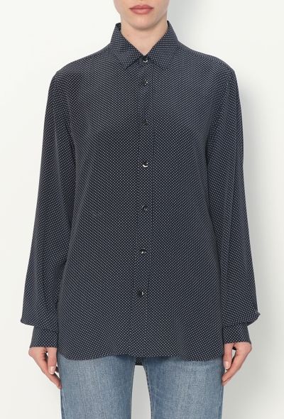 Saint Laurent 2015 Silk Polka Dot Blouse - 1