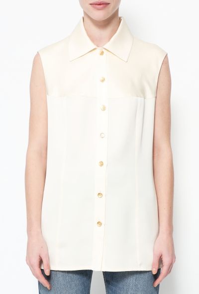 Chanel Vintage Split Silk Blouse - 1