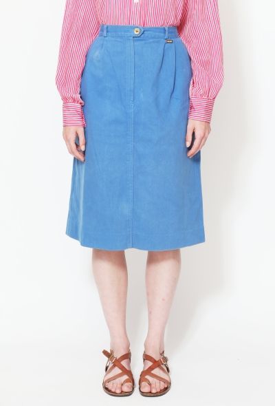 Céline 70s Jean's High-Waisted Blue Denim Skirt - 2