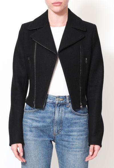 Alaïa Cinched Zip Wool Biker Jacket - 2