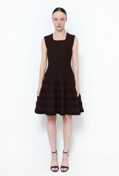 Alaïa Textured Skater Dress Burgundy red - 1