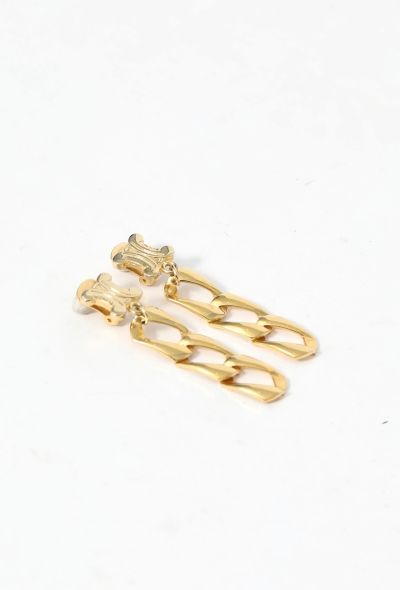 Céline Vintage Triomphe Chainlink Clip Earrings - 2