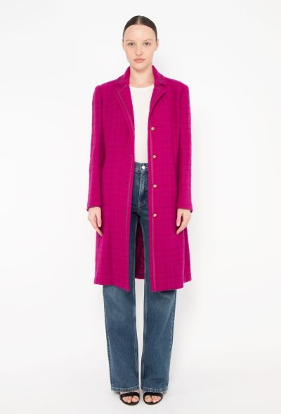 Chanel RARE '70s Fuscia Tweed Camélia Coat - 1