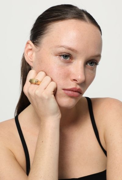 Vintage Fine Jewelry 18k Yellow Gold Gadroon Ring - 2