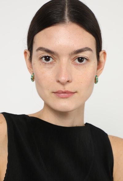 Modern Fine Jewelry 18k Gold,  Diamond & 3.20 Carats Emerald Earrings - 2