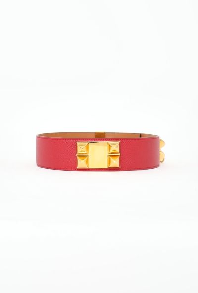 Hermès 1995 Rouge Courchevel 'Collier de Chien' Belt - 2