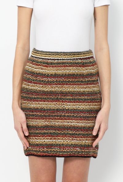 Saint Laurent Vintage Tiered Lamé Skirt - 1