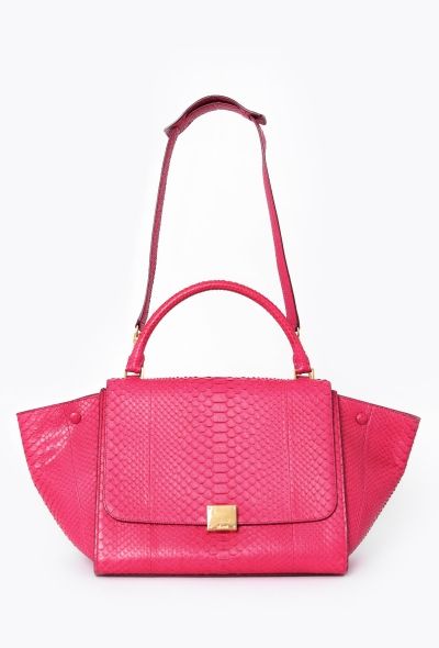 Céline Fuchsia Python Trapeze Bag - 2