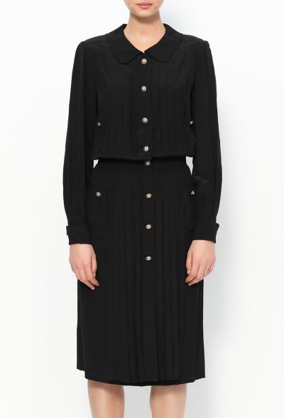 Chanel Rare Fall 1983 Pleated Silk Dress - 2