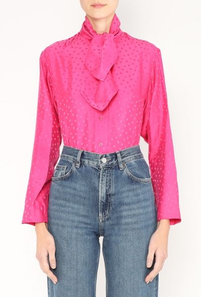 Saint Laurent Vintage Polka Dot Lavallière Blouse - 1