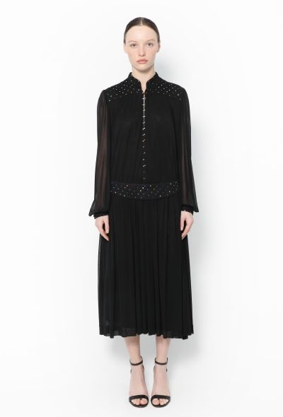 Louis Féraud '90s Embellished Chiffon Dress - 1