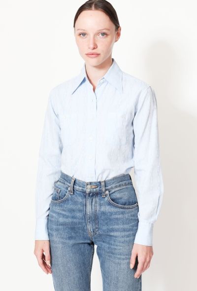 Céline ‘70s Chainlink Triomphe Cotton Shirt - 1