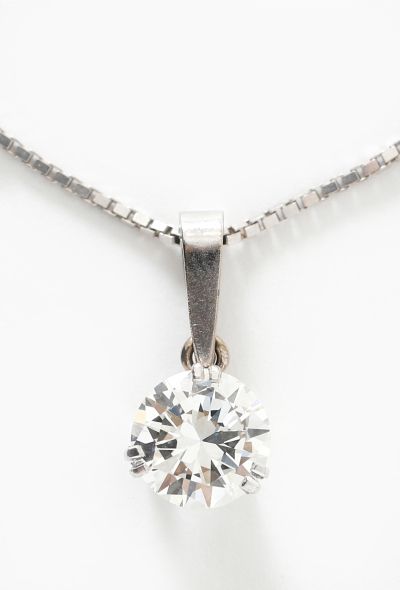 Vintage Fine Jewelry 18k White Gold & 1.45 Carats Diamond Necklace - 2