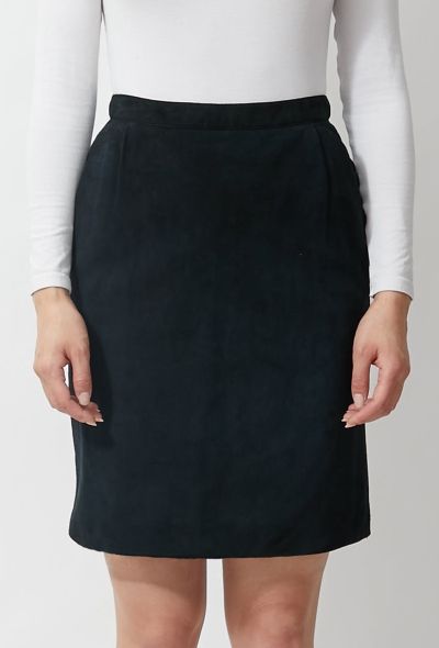 Chanel Vintage Mini Suede Skirt - 1