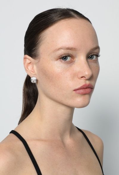 Vintage Fine Jewelry 18k White Gold & Diamond Earrings - 2