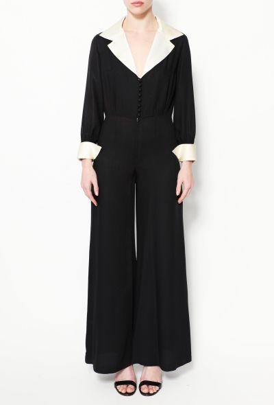 '70s Bicolor Flared Crêpe Jumpsuit - 2