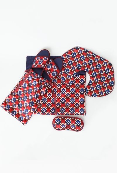 Gucci 4-piece Red Silk Emblem Travel Set - 1