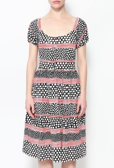 Prada Tiered Polka Dot Cotton Dress - 2