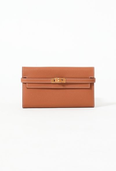 Hermès Gold Evercolor Kelly To-Go Wallet - 1
