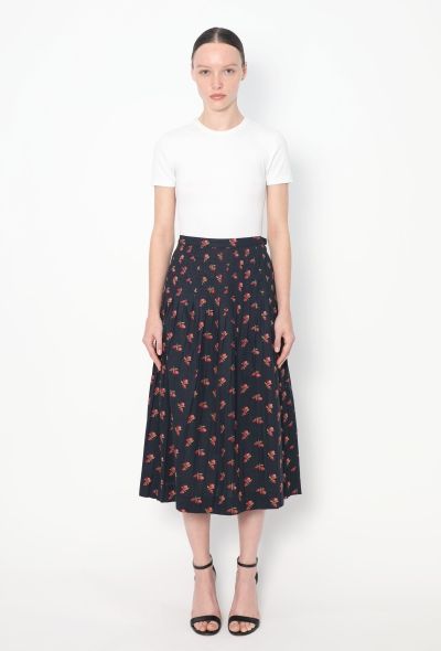 Saint Laurent '70s Pleated Floral Print Skirt - 1