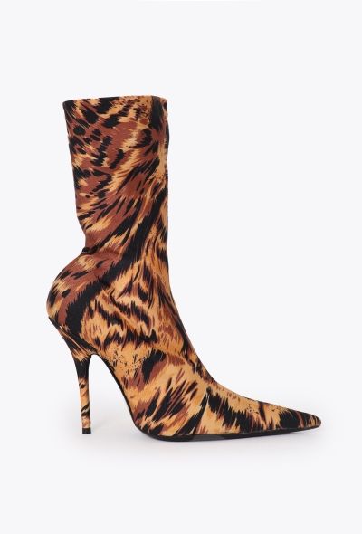 Balenciaga 2017 Leopard Knife Sock Boots - 1