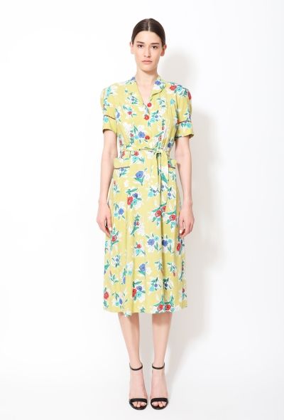 1940's Floral Belted Dress - 1