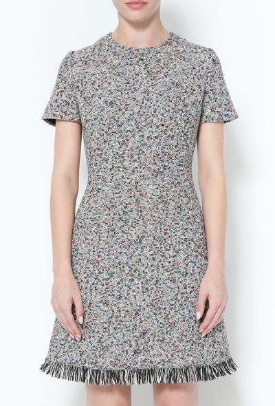 Dior Woven Frayed Trim Dress - 1