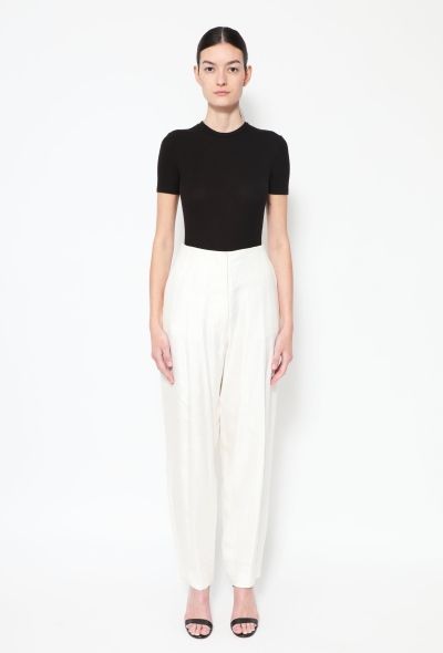Céline White Wide-Leg Twill Trousers - 2