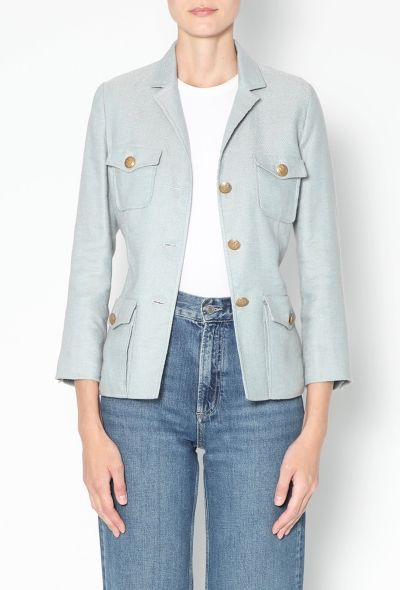 Etro Vintage Pinstripe Linen Blazer - 2