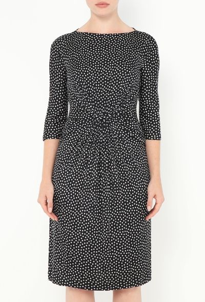 Dior Ruched Silk Polka Dot Dress - 2