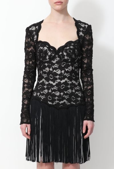 Embroidered Lace Evening Dress - 2