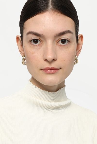 Fred 18k Yellow Gold, Diamond & Cultured Pearls Earrings - 2