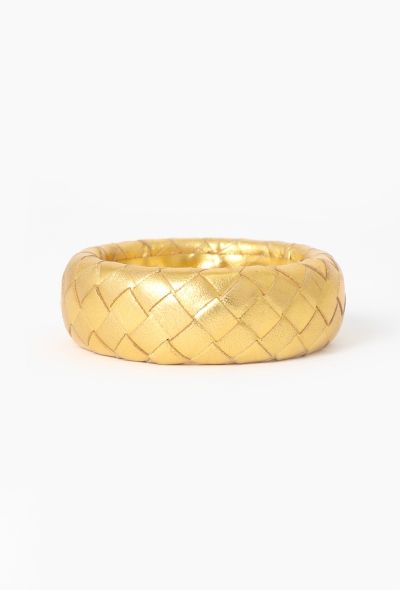 Bottega Veneta 2024 Leather Intrecciato Bangle - 1