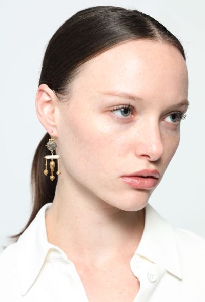 Vintage Fine Jewelry Antique Neo Etruscan 18k Gold Mono Earring - 2