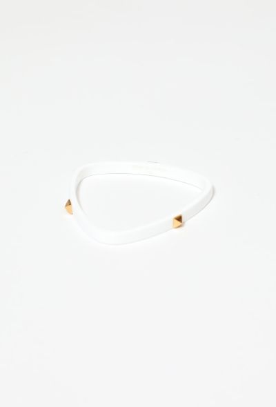 Hermès Studded Triangle Enamel White Bracelet - 1