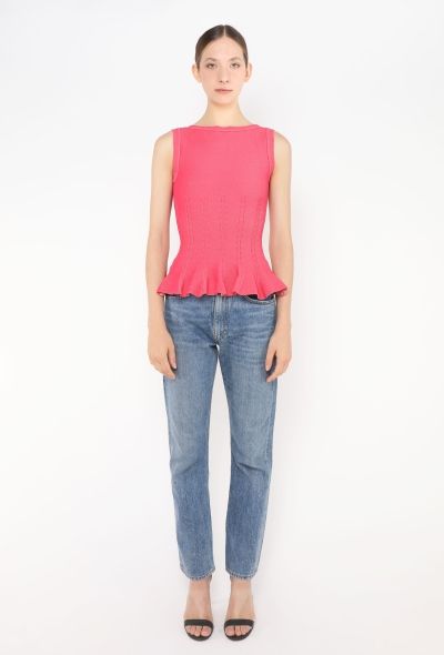 Alaïa Piqué Peplum Top - 2