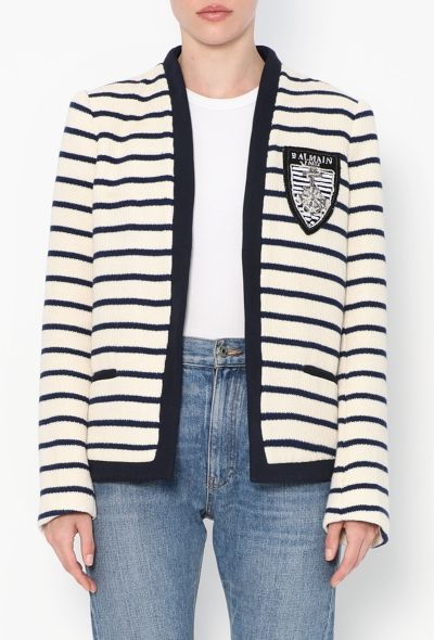 Balmain 2021 Marinière Collegiate Jacket - 1